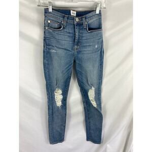 Hudson Jeans Barbara High Waist Ankle Super Skinny Distressed Jean 25